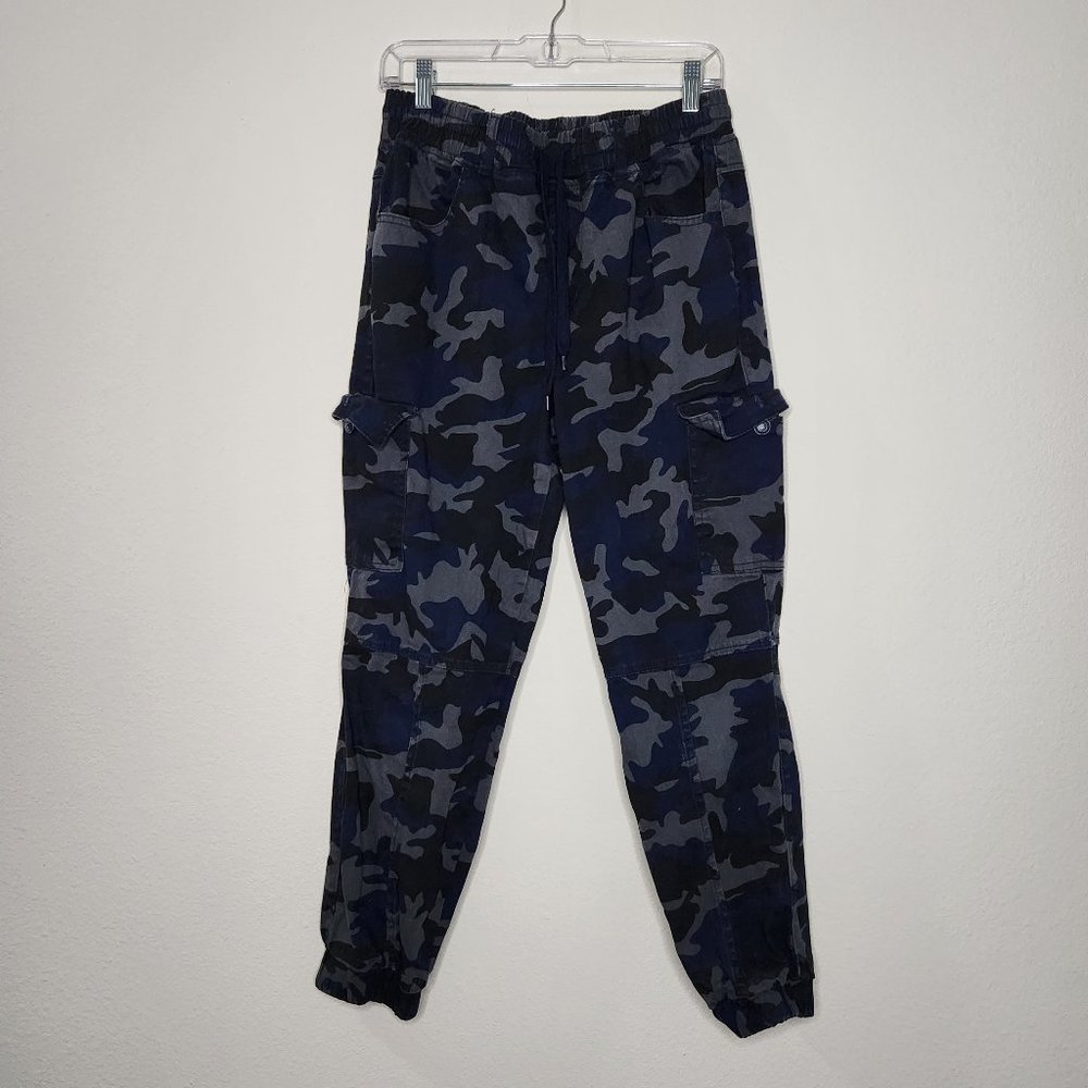 Monkey Ride Jeans Juniors Size 11 / 30 Blue Camo Navy Cargo Jogger Pants